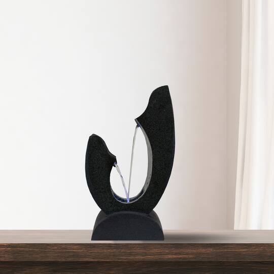 13.75" Black Small Modern Outdoor Garden Water Fountain